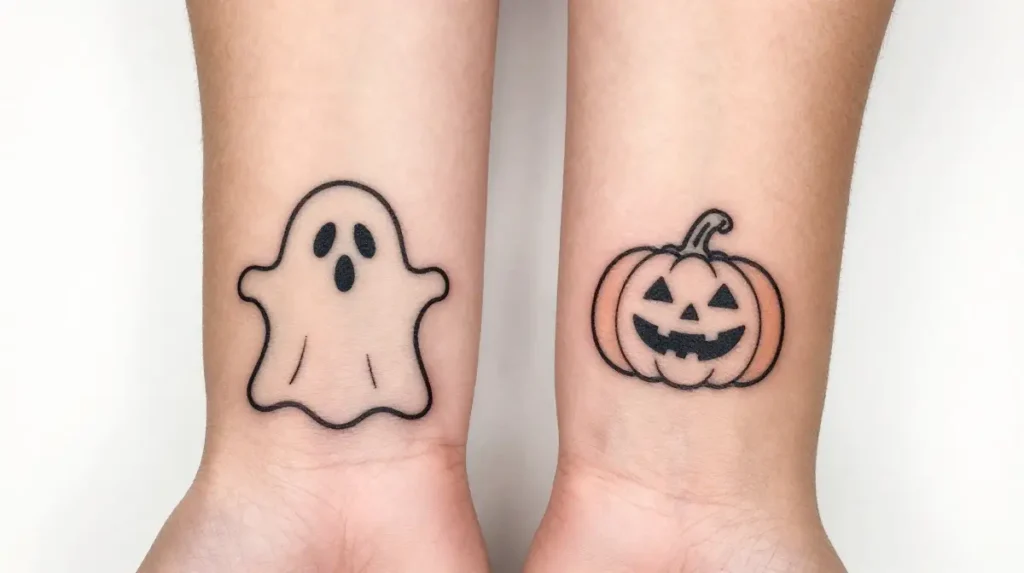 Matching Halloween Couple Tattoos