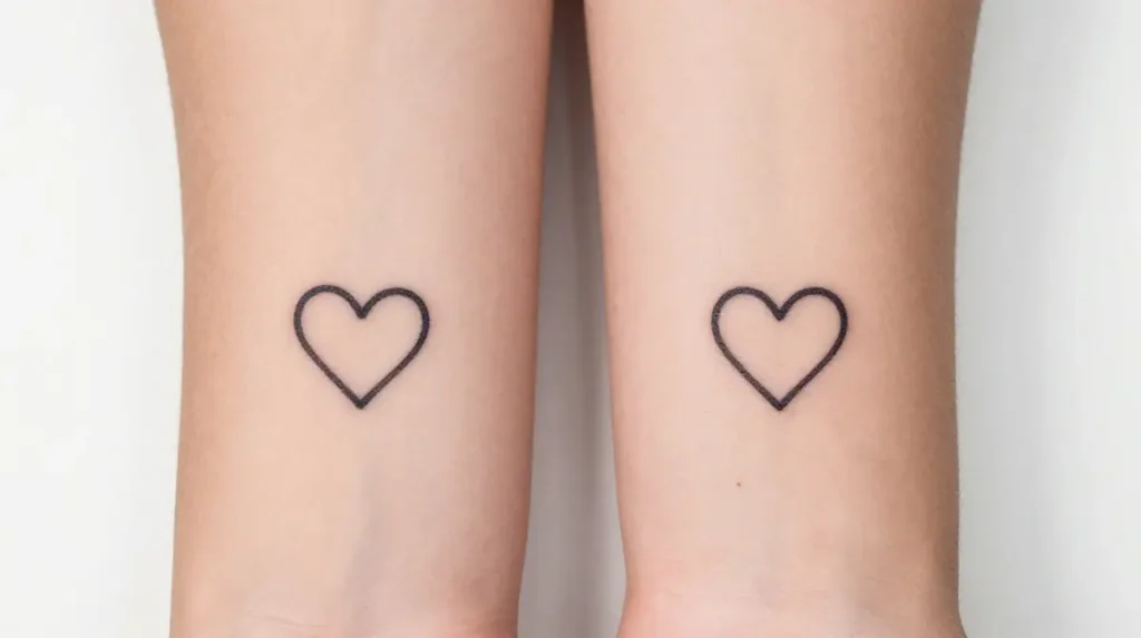 Matching Small Heart Tattoos for Couples