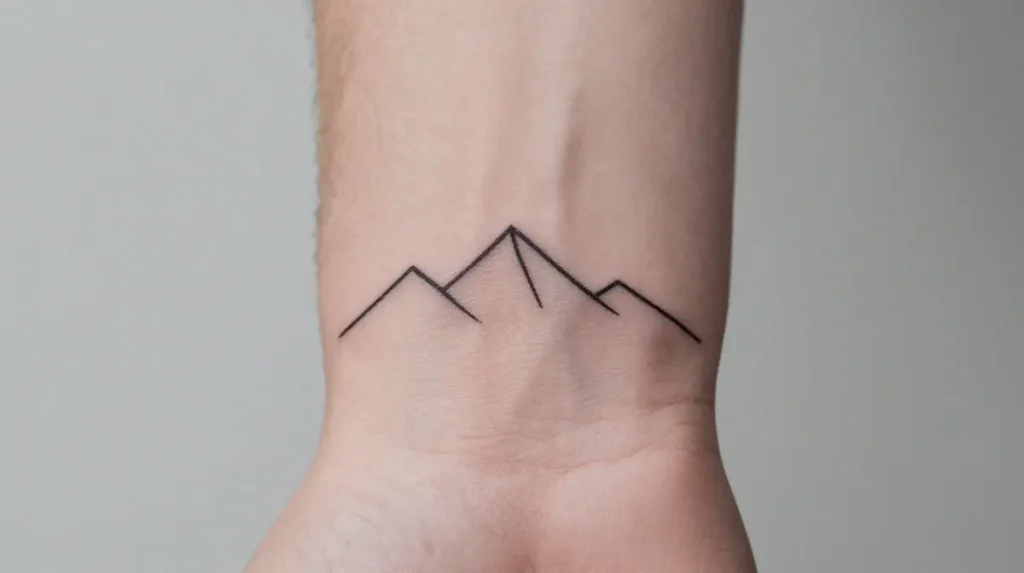 Minimalist Mountain Tattoo