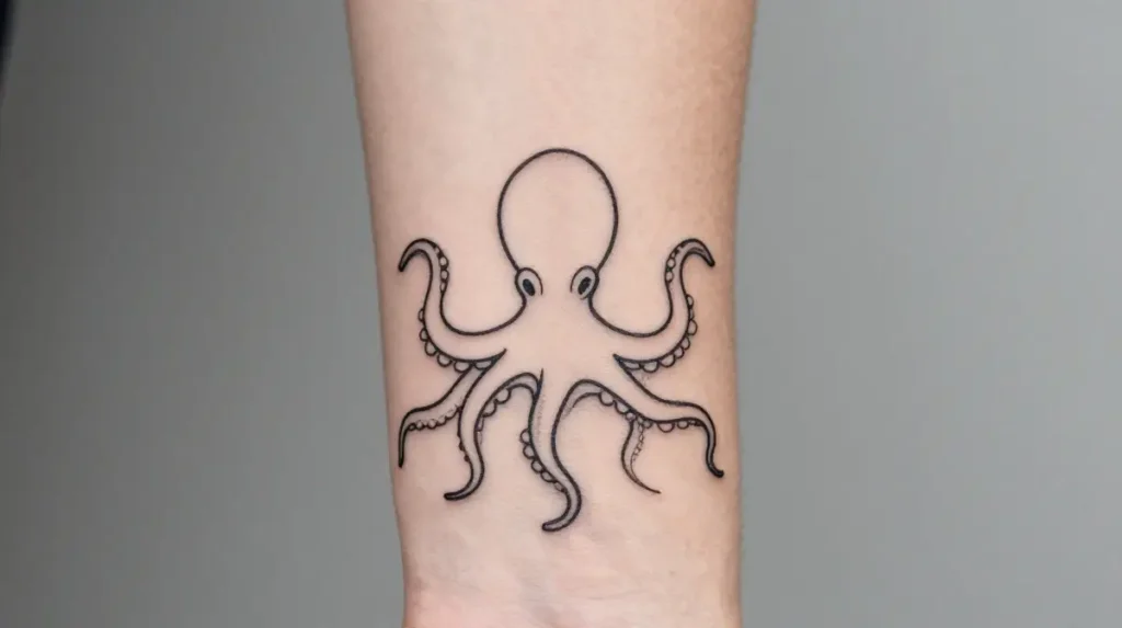 Minimalist Octopus Tattoo