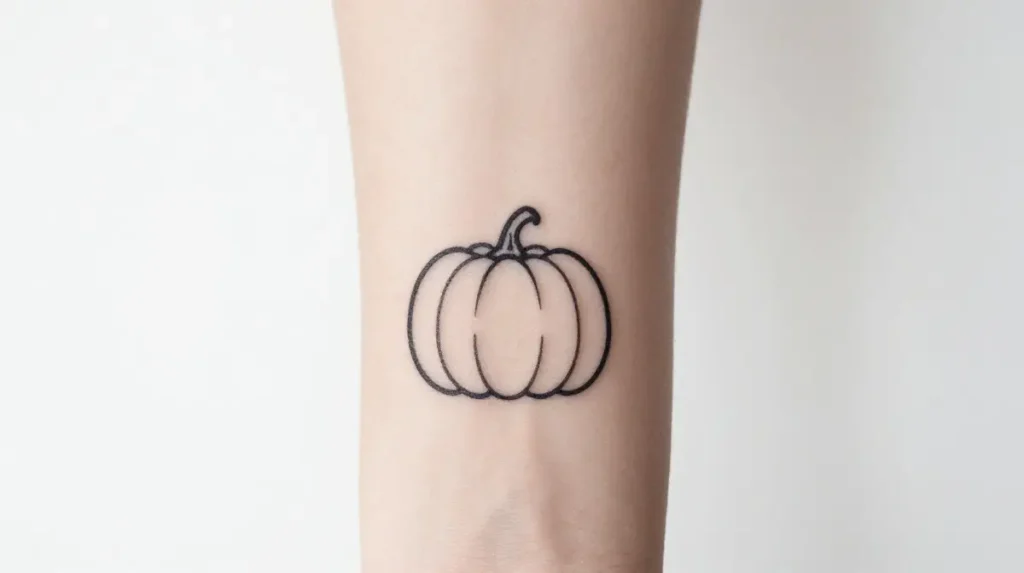 Minimalist Pumpkin Tattoo