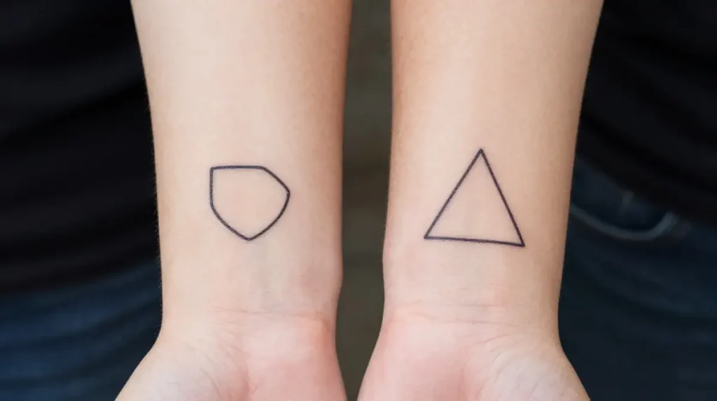 Minimalist Shape Couples Tattoos