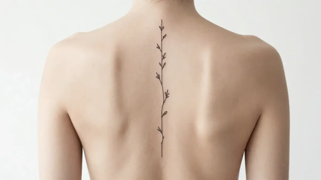 Minimalist Spine Tattoo for Women