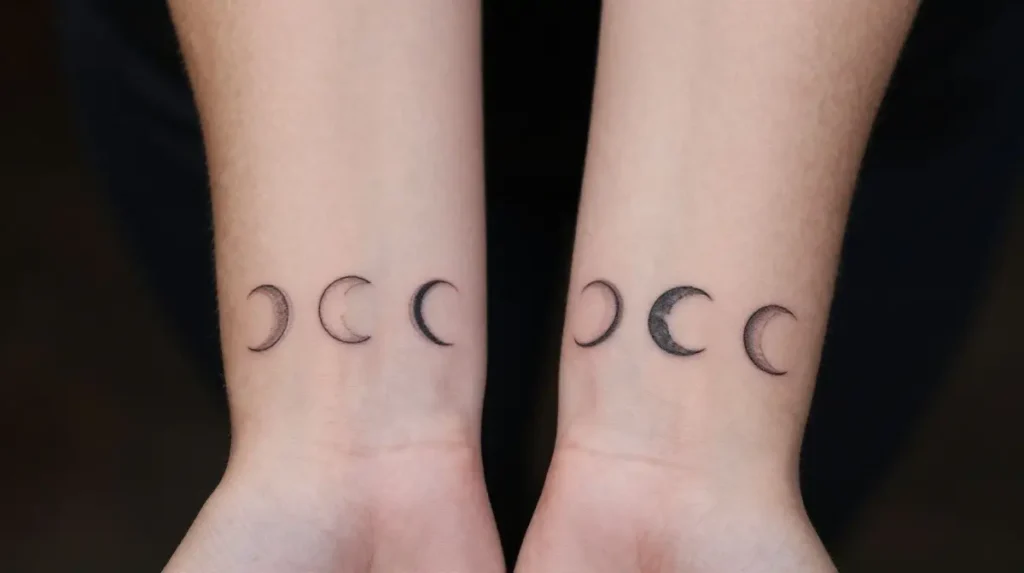 Moon Phases Sisters Tattoo