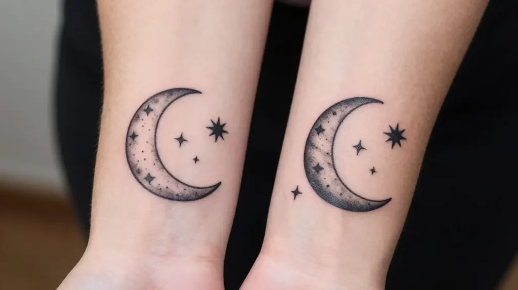 Moon and Stars Tattoo