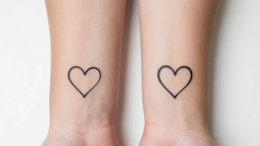 Mother Daughter Small Heart Tattoos