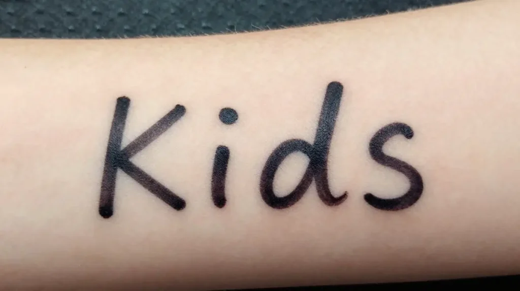 Name Tattoo in Child's Own Handwriting