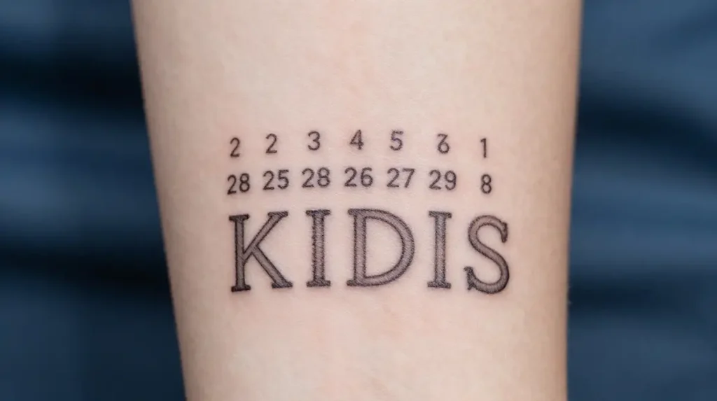 Name with Coordinates Tattoo