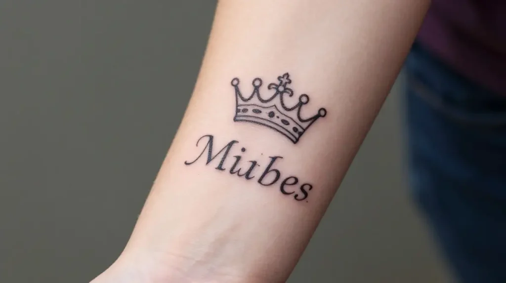 Name with Crown Tattoo