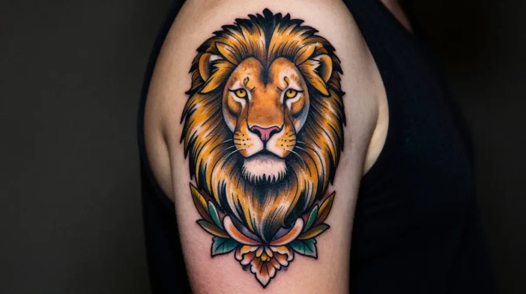 Neo-Traditional Leo Tattoo