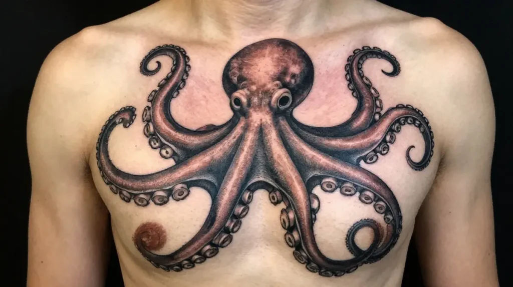 Octopus Chest Tattoo