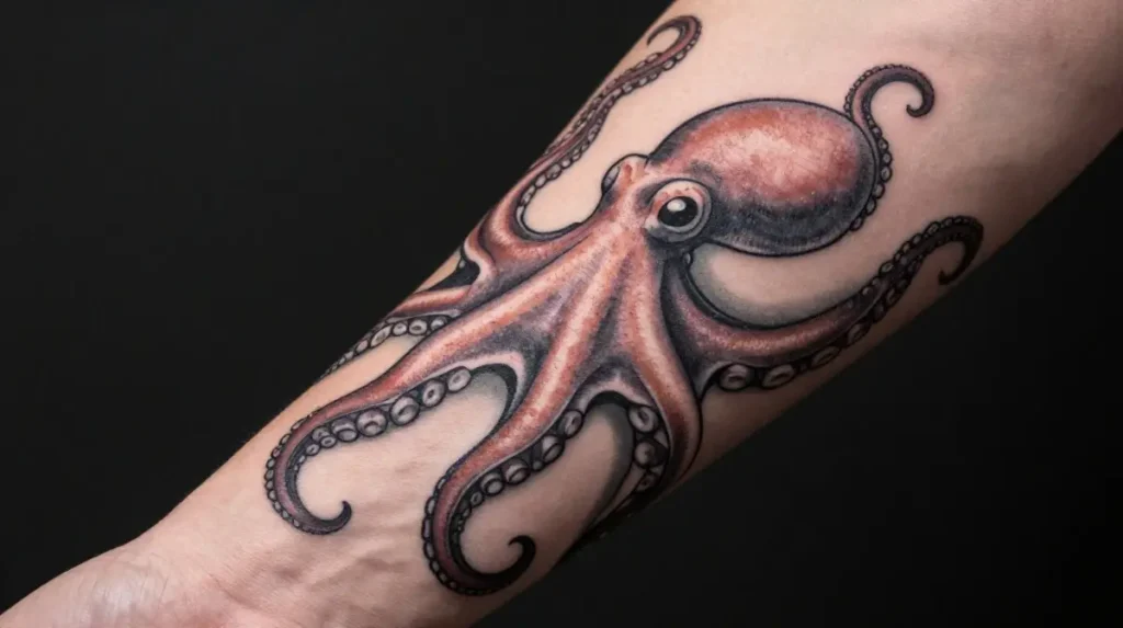 Octopus Tattoo Wrapping the Arm