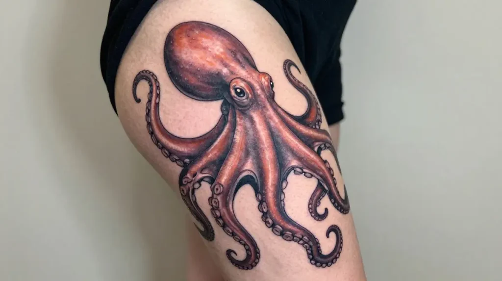 Octopus Thigh Tattoo
