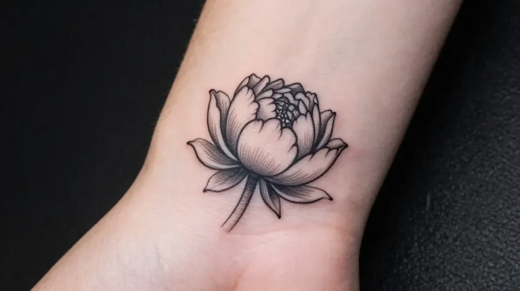 Peony Bud Tattoo