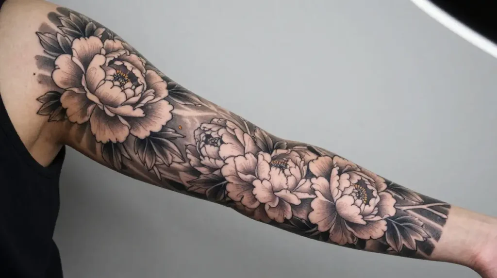 Peony Tattoo Sleeve