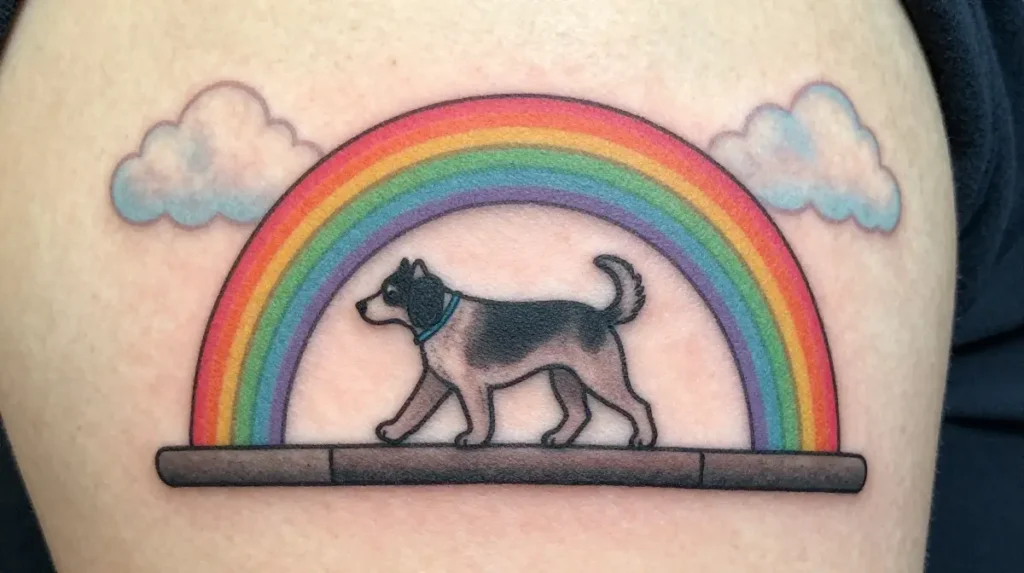 Pet Crossing the Rainbow Bridge Tattoo