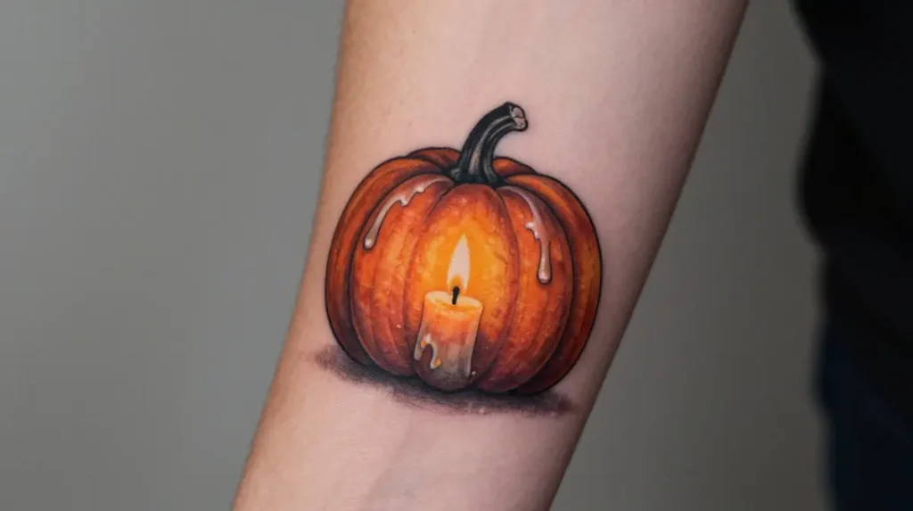 Pumpkin with Candle and Drips