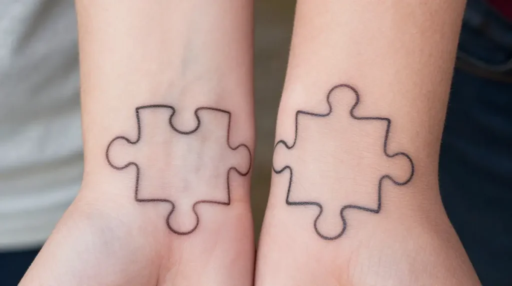 Puzzle Piece Couples Tattoo