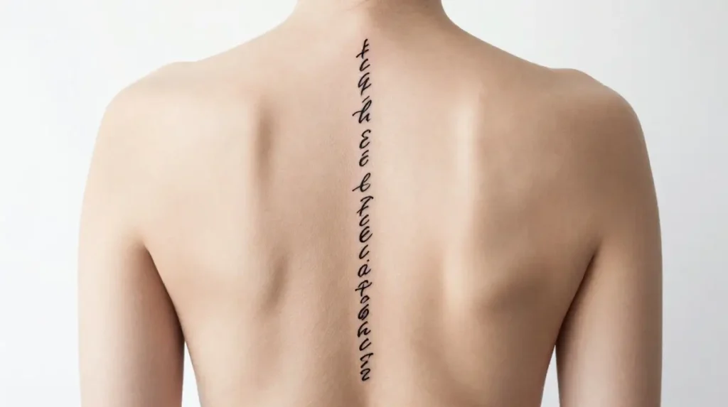 Quote or Script Spine Tattoo