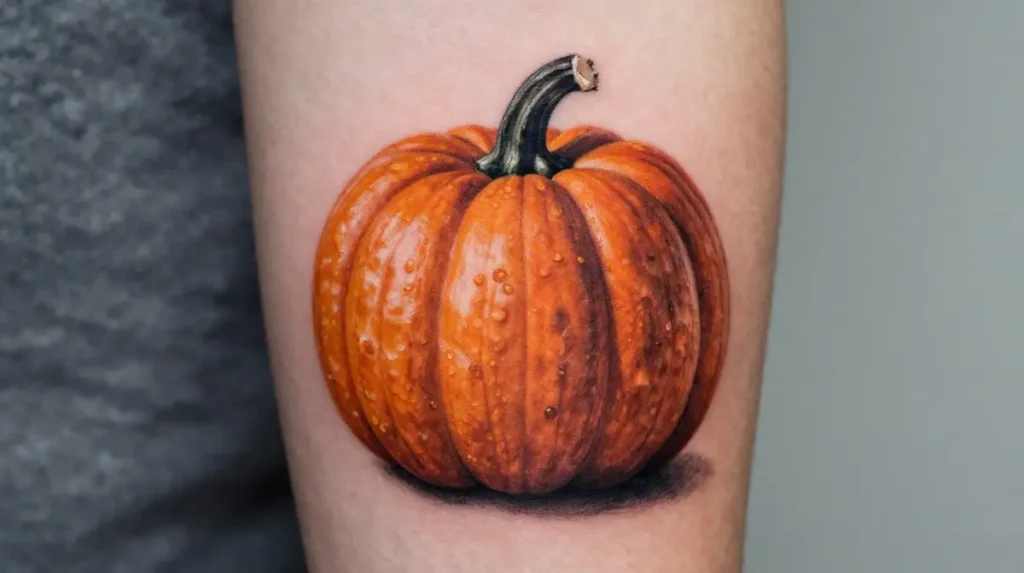 Realistic Pumpkin Tattoo