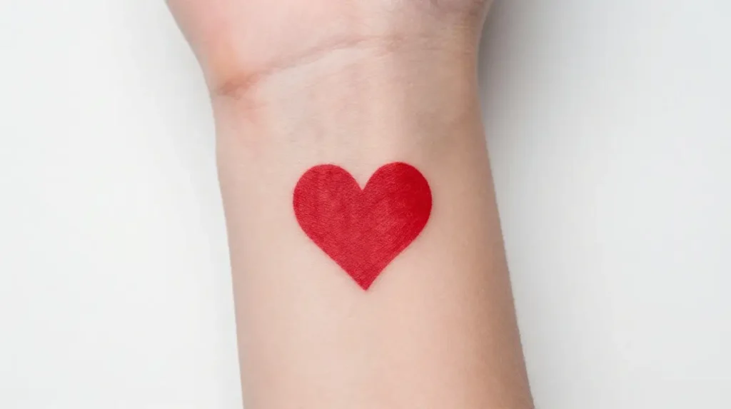 Red Ink Small Heart Tattoo