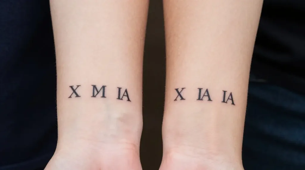 Roman Numeral Date with Matching Style