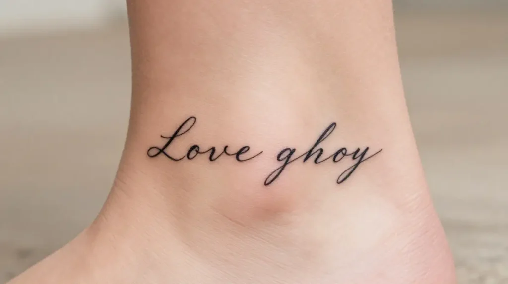 Script or Quote Ankle Tattoo