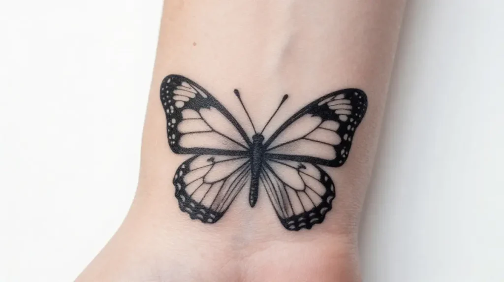 Semicolon Butterfly Tattoo