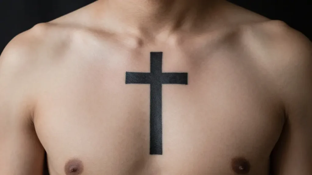 Simple Latin Cross Tattoo for Men