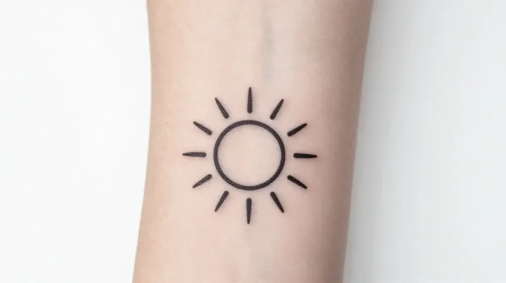 Simple Minimalist Sun Tattoo