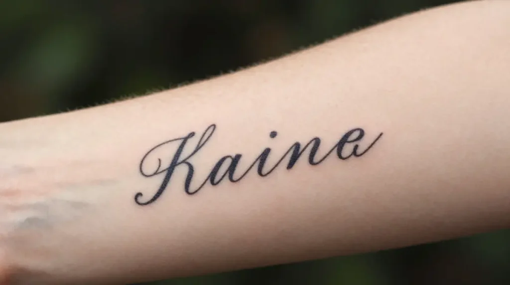 Simple Script Name Tattoo
