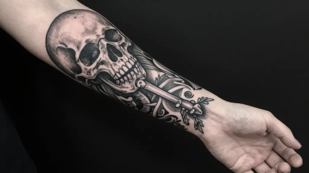Skull Hand Tattoo Sleeve Connection
