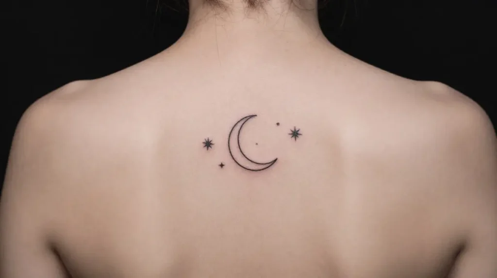 Small Back Tattoo Celestial Design