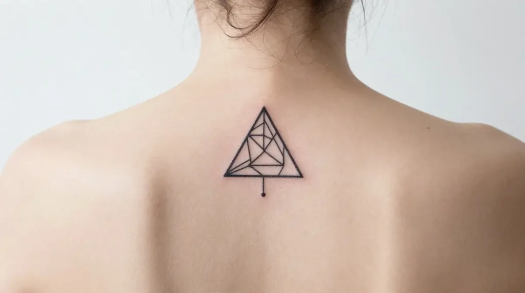 Small Back Tattoo Geometric Design