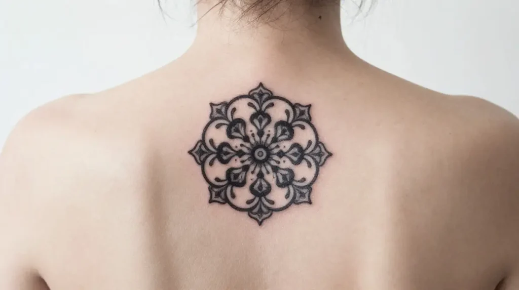 Small Back Tattoo Mandala Design