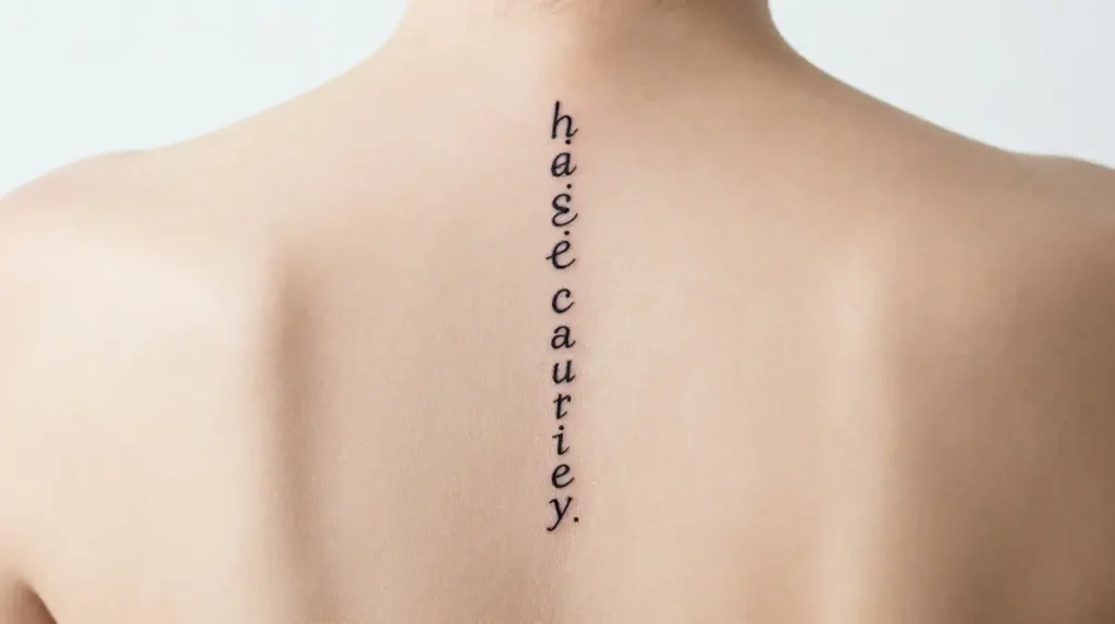 Small Back Tattoo Quote or Script