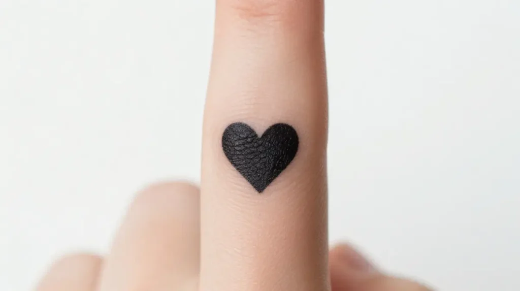 Small Heart Tattoo on Finger
