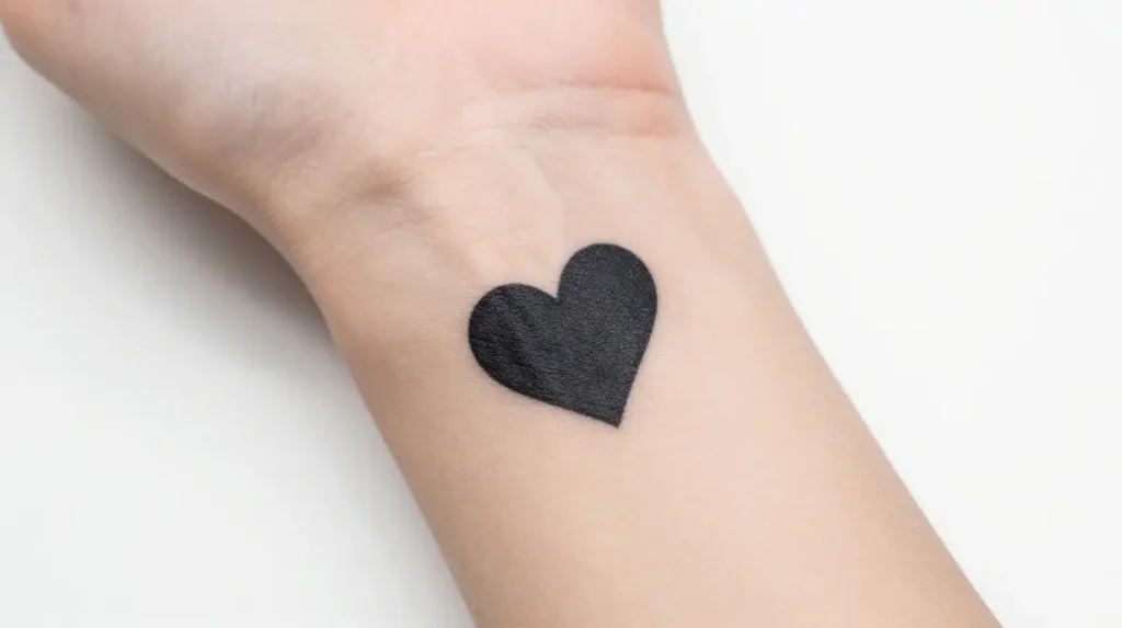 Small Heart Tattoo on Inner Wrist