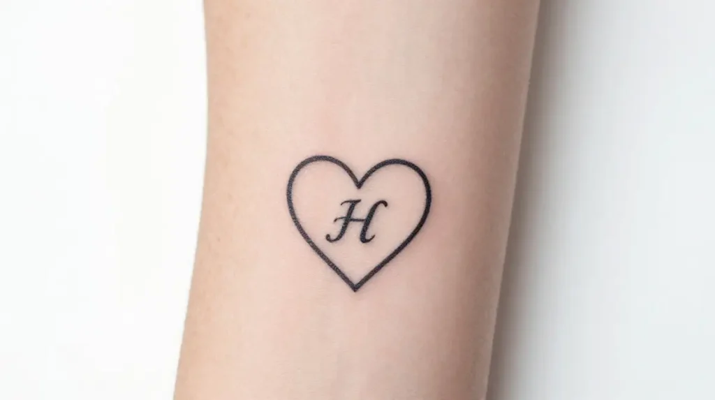 Small Heart Tattoo with Name or Initials