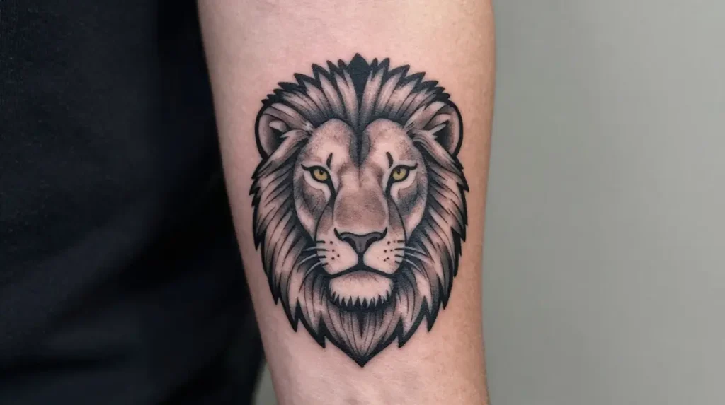 Small Lion Head Tattoo