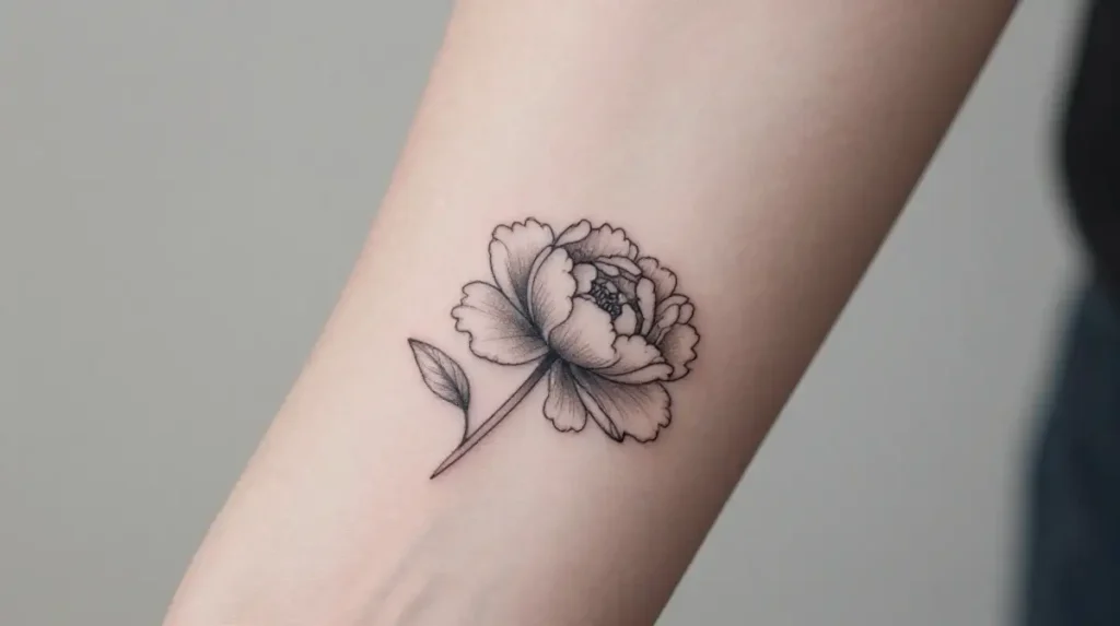 Small Peony Tattoo