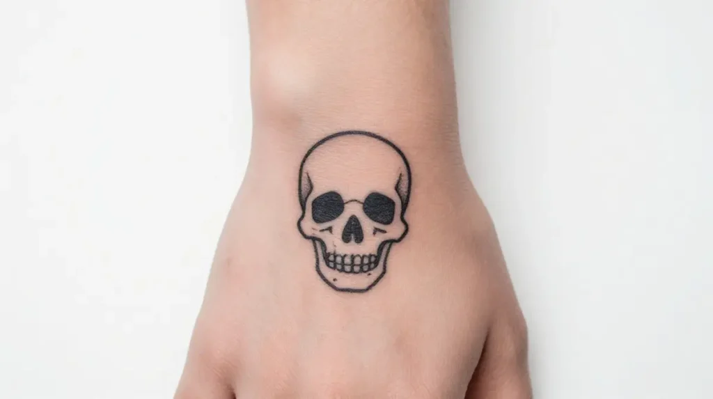 Small Skull Hand Tattoo