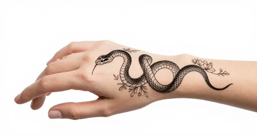 Snake Hand Tattoo for Women