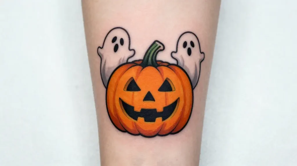 Spooky Pumpkin with Ghosts