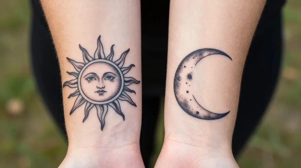 Sun and Moon Complementary Tattoo