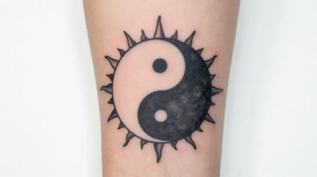 Sun and Moon Tattoo Yin and Yang Style