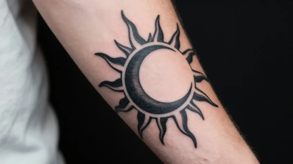 Sun and Moon Tattoo for Men