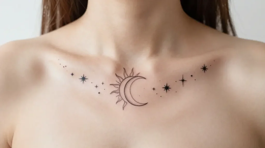 Sun and Moon Tattoo for Women