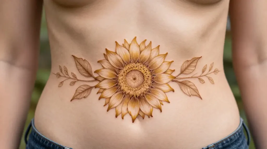 Sun and Sunflower Hip Design