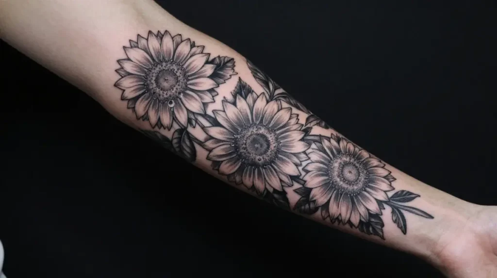 Sunflower Tattoo Half Sleeve